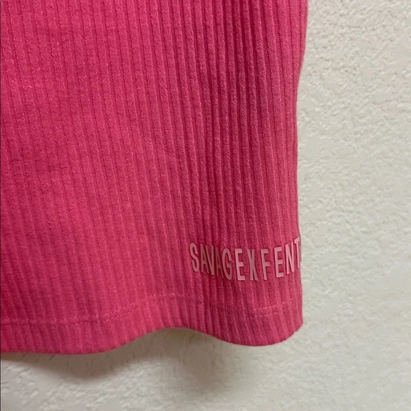 Savage Fenty NWT Pink Sleeveless Ribbed Romper size L - Picture 4 of 4
